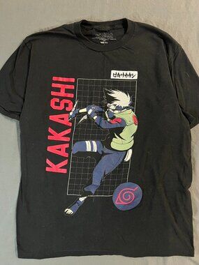 Vintage 2002 Naruto Shippuden Kakashi Tee Anime Men’s Large Black